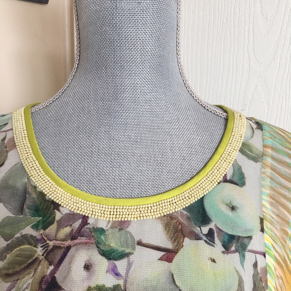 Anthropologie bl^nk Lemon Grove Beaded Blouse L - Picture 5 of 11